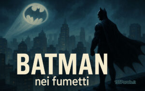 Batman osserva Gotham con il Bat-segnale acceso nel cielo